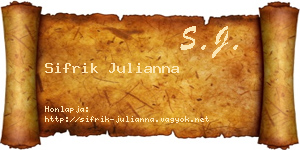 Sifrik Julianna névjegykártya